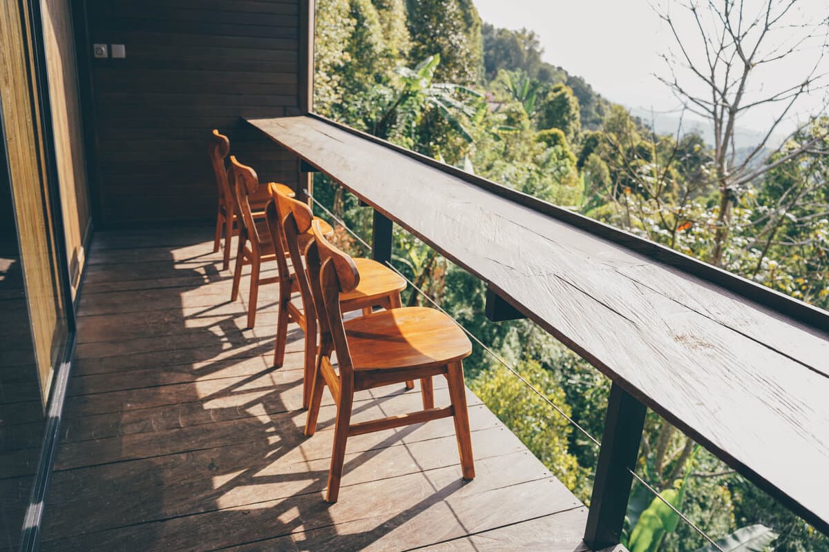Bali Time Chamber terrace with mountain view